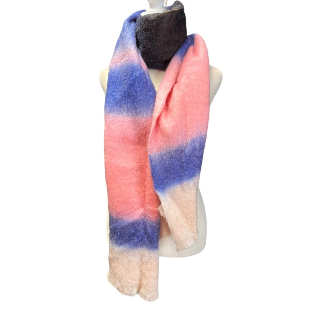 GAP Cotton Candy Striped Soft Scarf Wrap Blue Pink